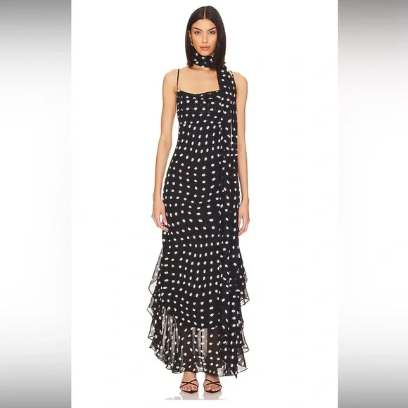 giulia mini dress in black & cream dot lpa Don't Polka My Dots Mini Dress - Cream and Black, Large | Hazel and Olive